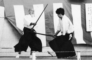 Morihei Ueshiba et Nobuyoshi Tamura